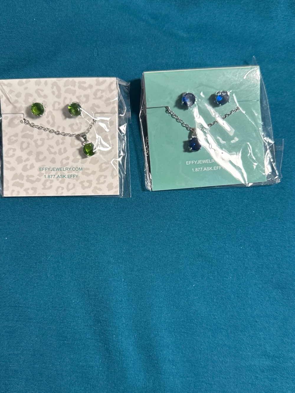Effy Green and Blue Crystal Necklace and Earring Sets